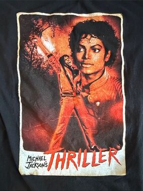 Michael Jackson Thriller Vintage Graphic Tee - Black Size L